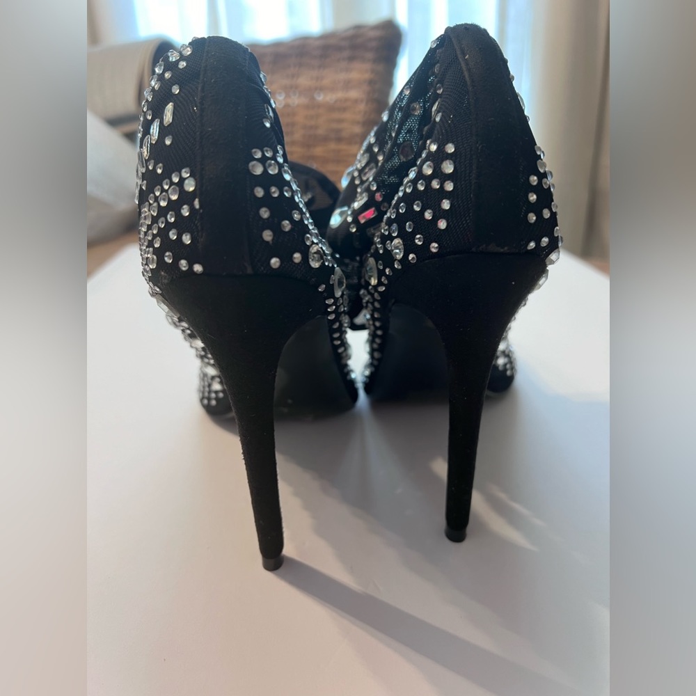 NEW AZAELA WANG the Opry Crystal Stiletto Mid Booties Size 10 OBO!!!! - Picture 10 of 12